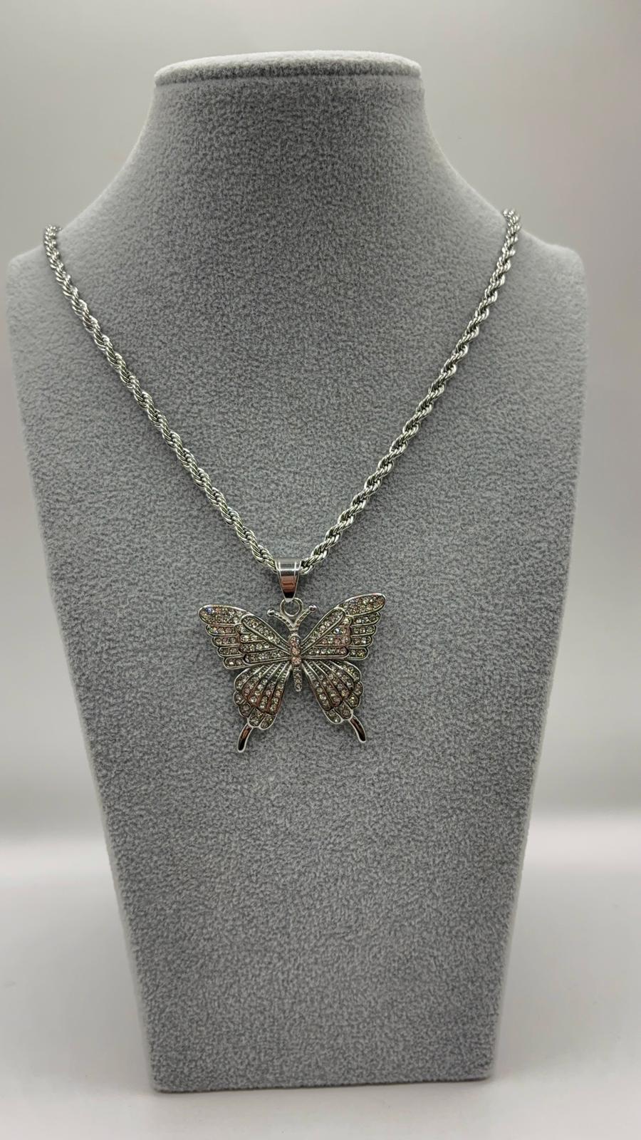 collana farfalla zirconata