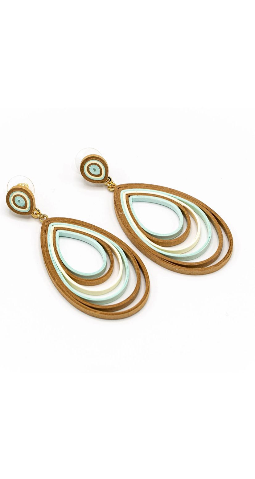 orecchini goccia in carta