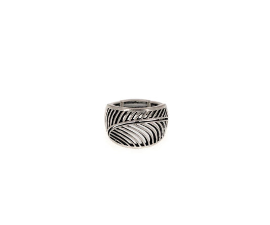anello foglia rigata