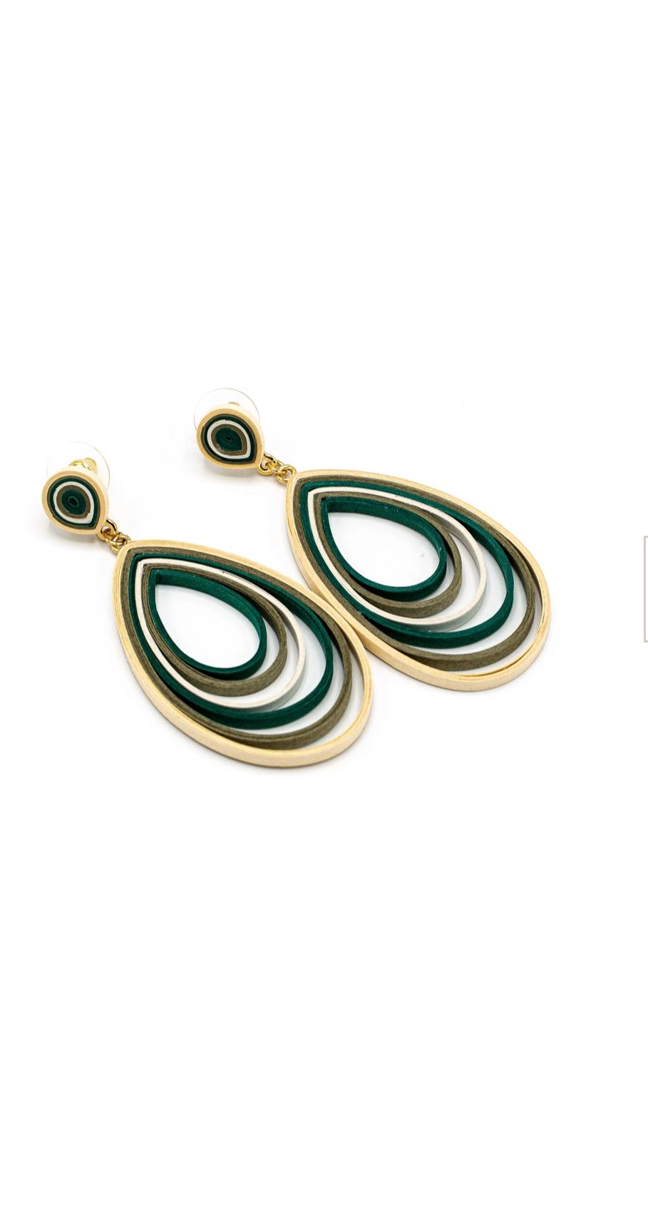 orecchini goccia in carta