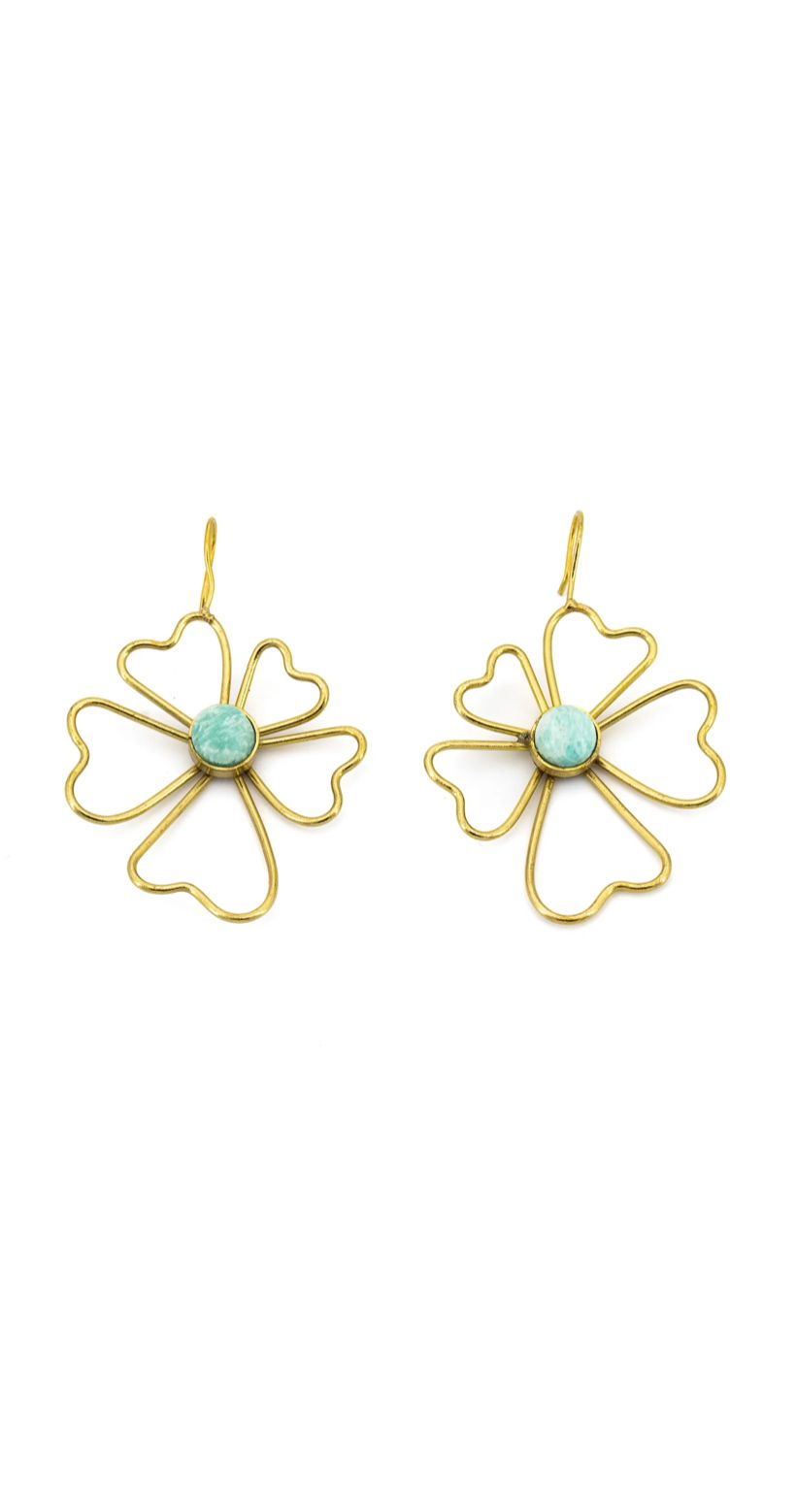 orecchini fiore pietra